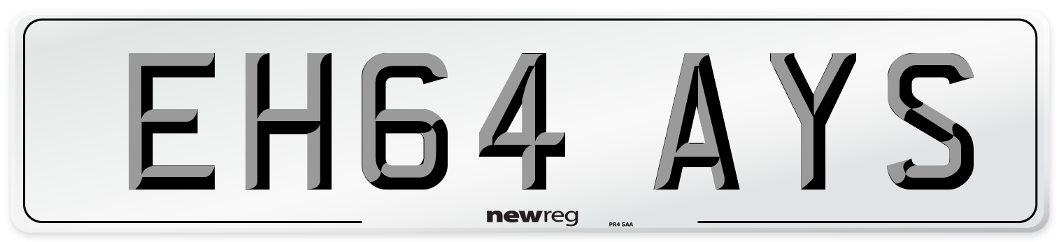 EH64 AYS Number Plate from New Reg
